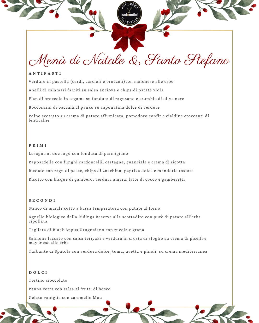 Festività Luci e Calici — locandina originale