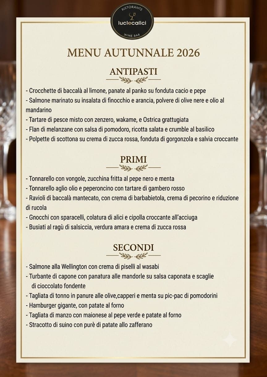 Menù Autunnale 2026 originale